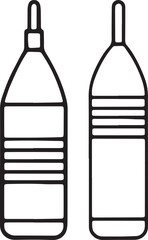 Abstract bottle outlines in minimalist style for black and white vector design or packaging