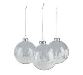 Christmas glass ball with hanging rope cut out isolated transparent background