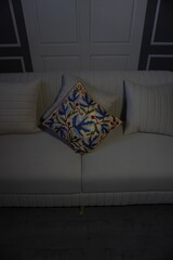 cushion with kashmir handwork crewal embroidery