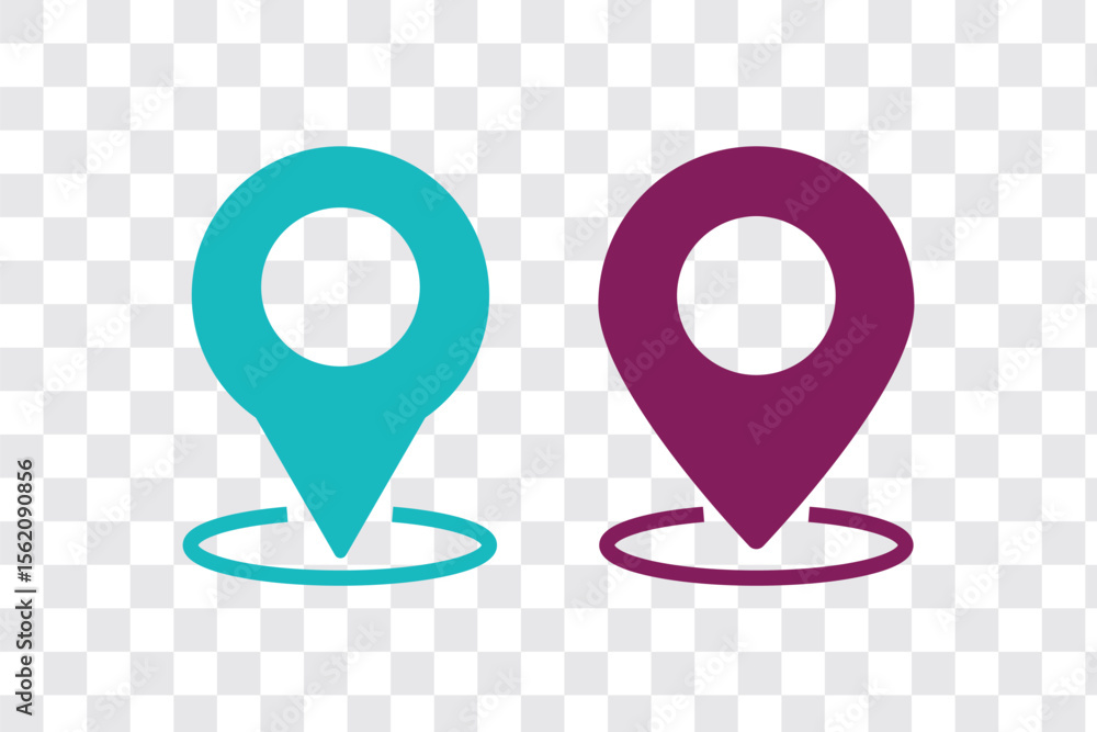 Poster set of location pin icons. map marker pointer symbols, gps location. navigation map, location naviga