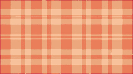 Textured orange and peach plaid pattern with rough edges background