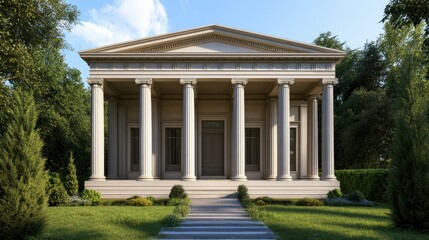 Neoclassical Temple Architecture: A Serene Architectural Masterpiece