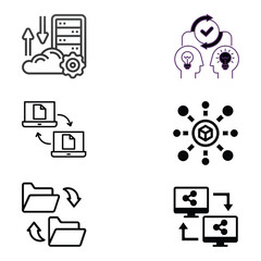 Share icon, cloud share, data share, file share, idea share, and screen share icon