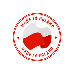 Poland - Nation Label Icon. Country Flag Sticker. Vector illustration.