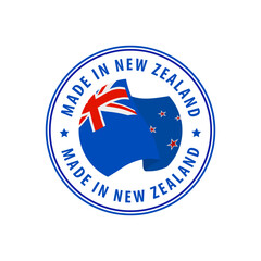 New Zealand - Nation Label Icon. Country Flag Sticker. Vector illustration.