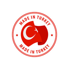 Turkey - Nation Label Icon. Country Flag Sticker. Vector illustration.