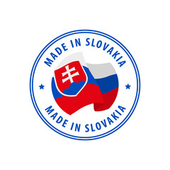 Slovakia - Nation Label Icon. Country Flag Sticker. Vector illustration.