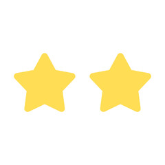two golden stars icon with transparent background