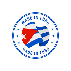 Cuba - Nation Label Icon. Country Flag Sticker. Vector illustration.