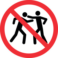 No fighting  sign. Forbidden signs and symbols.