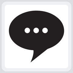 Fototapeta premium Simple black speech bubble icon with three dots.