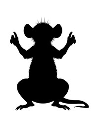 silhouette of a rat doing yoga