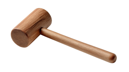 Wooden Mallet: A simple, yet elegant wooden mallet, perfect for various tasks, with a smooth, light brown finish.