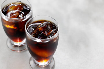 グラスに注いだアイスコーヒー　Iced coffee served in a glass