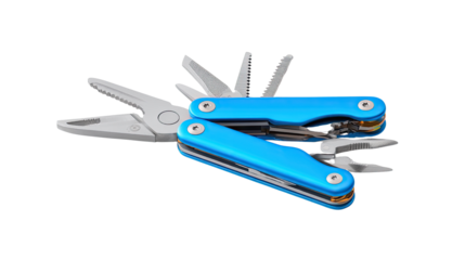 Compact Multi-tool: A versatile compact multi-tool, its intricate design offers a multitude of functions for diverse tasks, against a minimalistic backdrop. 