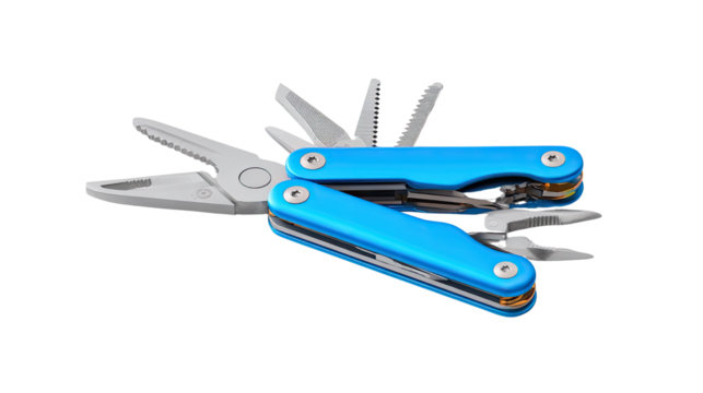 Compact Multi-tool: A versatile compact multi-tool, its intricate design offers a multitude of functions for diverse tasks, against a minimalistic backdrop. 