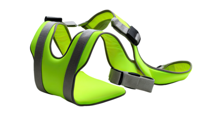 Safety Vest - High Visibility Gear: A high-visibility safety vest with reflective stripes, designed to enhance visibility in low-light conditions.