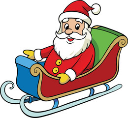 santa claus on a sledge,Jolly Santa Claus Riding in His Festive Sleigh Ready for Christmas Deliveries,Jolly santa claus in his red sleigh, ready for his christmas eve journey new 2025 trendy