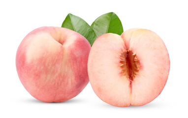 Pink Peach isolated on transparent png (Image from camera)
