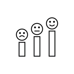 Customer satisfaction line icon. Positive feedback sign. Smile chart symbol. Quality design element. Classic style customer satisfaction icon. Editable stroke. Vector