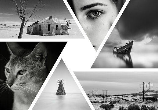 Photo Collage Lens Frame Effect Mockup