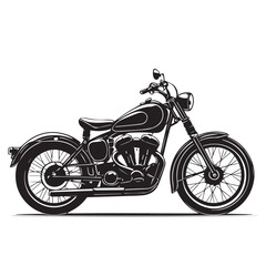 Obraz premium Vector art of a classic black vintage motorcycle is isolated on white background