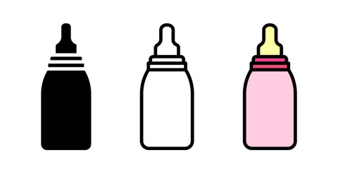 Bottle of baby icon on white background