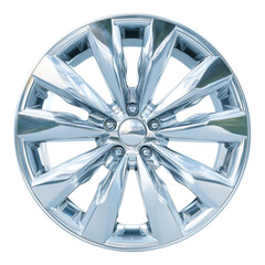 Shiny Ten Spoke Aluminum Alloy Wheel isolated on png transparent background