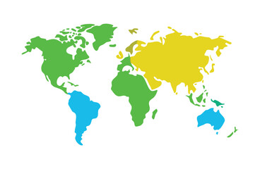 Fototapeta premium Vector world map on white background