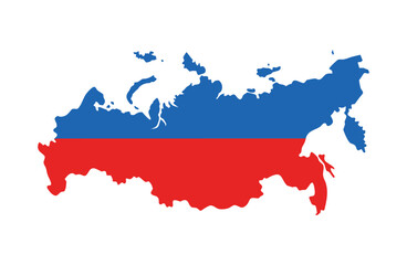 Obraz premium Russia vector map and flag of russia