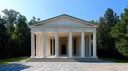 Obraz premium Neoclassical Temple in a Serene Garden