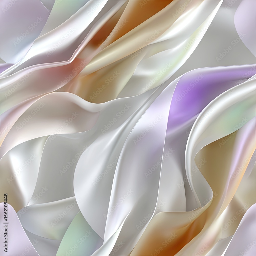 Poster delicate waves of iridescent pastel colors blend smoothly, creating an ethereal and sophisticated ba