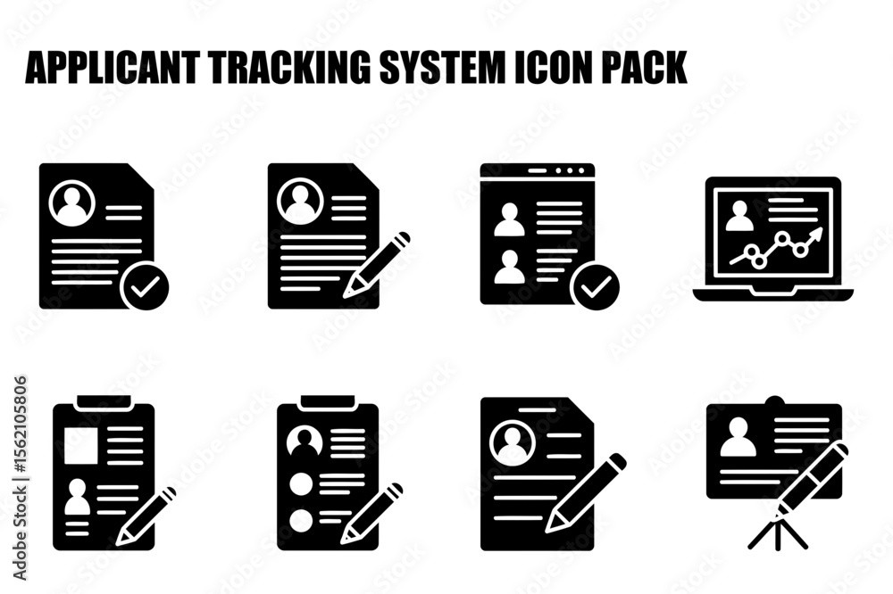 Poster applicant tracking system icons in various stages