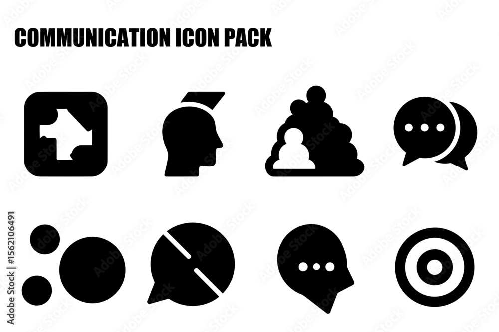 Aufkleber communication icons in a diverse range of settings. various communication methods depicted with prof