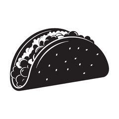 Folded flavor from Latin roots – Tacos silhouette captured in subtle Tacos vector – Tacos illustration

