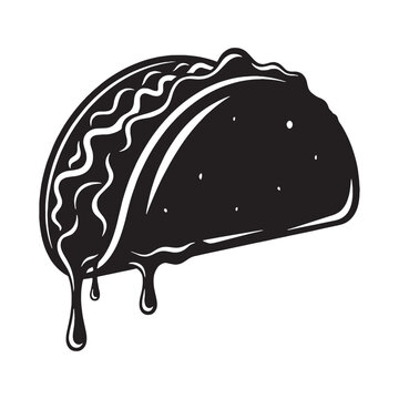 black taco dripping sauce clip art preview