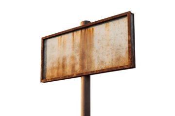 Rusty Old Billboard Sign Blank Vintage Advertising Space
