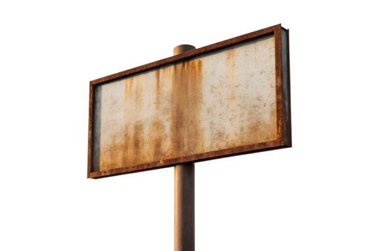 Rusty Old Billboard Sign Blank Vintage Advertising Space