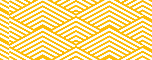 Yellow instant noodle, pasta and spaghetti texture with geometric wavy lines. Ramen, pasta vector pattern. Background abstract food illustration