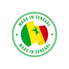 Senegal - Nation Label Icon. Country Flag Sticker. Vector illustration.