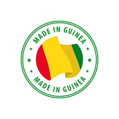 Guinea - Nation Label Icon. Country Flag Sticker. Vector illustration.