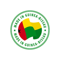 Guinea-Bissau - Nation Label Icon. Country Flag Sticker. Vector illustration.