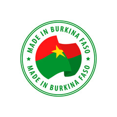 Burkina Faso - Nation Label Icon. Country Flag Sticker. Vector illustration.