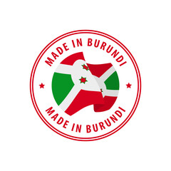 Burundi - Nation Label Icon. Country Flag Sticker. Vector illustration.