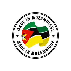 Mozambique - Nation Label Icon. Country Flag Sticker. Vector illustration.