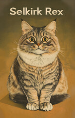 Selkirk Rex Cat Print Wall Art, Selkirk Rex Cat Wall Hanging Home Decoration, Selkirk Rex Cat Poster