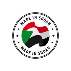 Sudan - Nation Label Icon. Country Flag Sticker. Vector illustration.