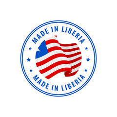 Liberia - Nation Label Icon. Country Flag Sticker. Vector illustration.