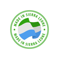 Sierra Leone - Nation Label Icon. Country Flag Sticker. Vector illustration.