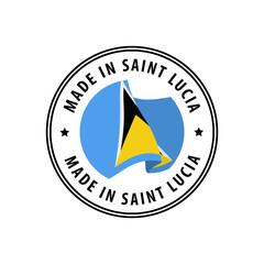 Saint Lucia - Nation Label Icon. Country Flag Sticker. Vector illustration.
